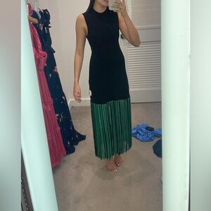 Sandro Paris Fringed Maxi Dress Black